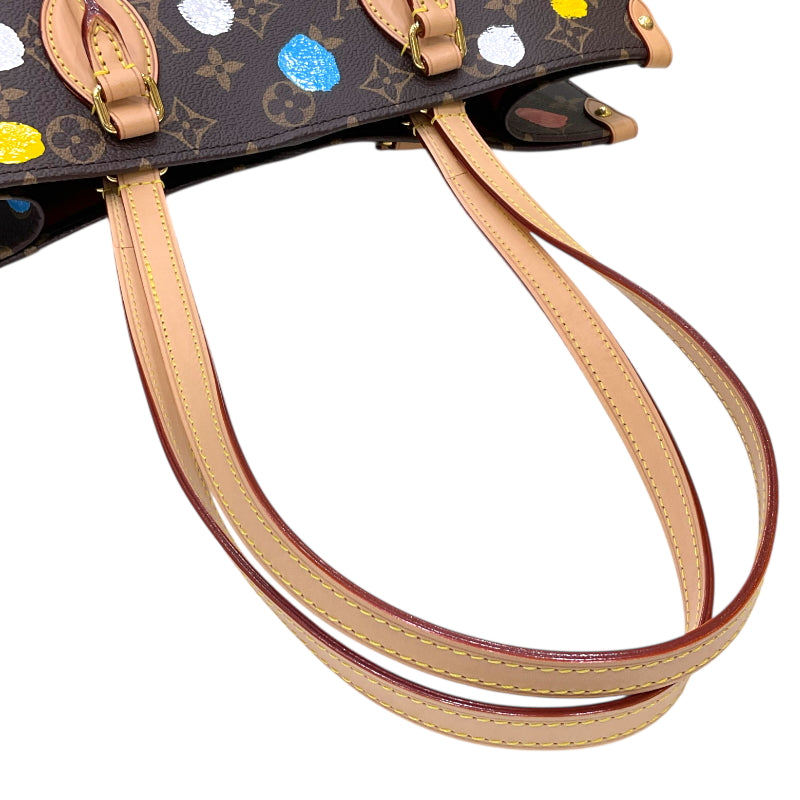 ルイ・ヴィトン LOUIS VUITTON オンザゴーMM 草間彌生コラボ M46379 ブラウン モノグラム・キャンバス/レザー レディース トートバッグ