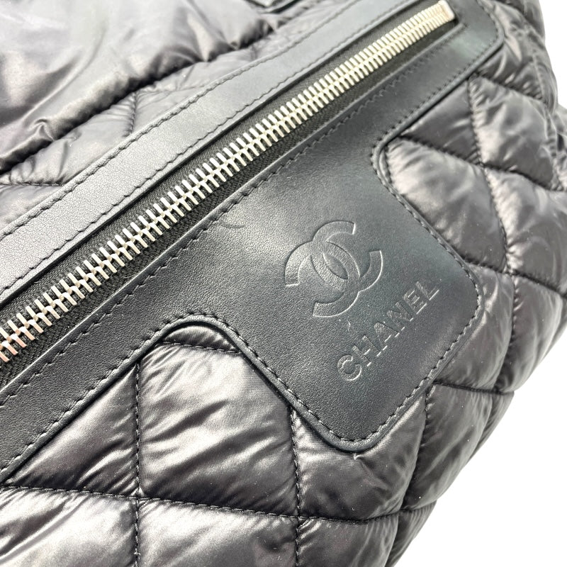 シャネル CHANEL ココクーントートPM A48610　24番台 ブラック×シルバー金具 ナイロン レディース ハンドバッグ