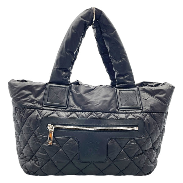 シャネル CHANEL ココクーントートPM A48610　24番台 ブラック×シルバー金具 ナイロン レディース ハンドバッグ