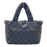 シャネル CHANEL ココクーントートPM A48610　24番台 ブラック×シルバー金具 ナイロン レディース ハンドバッグ