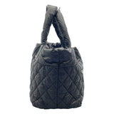 シャネル CHANEL ココクーントートPM A48610　24番台 ブラック×シルバー金具 ナイロン レディース ハンドバッグ