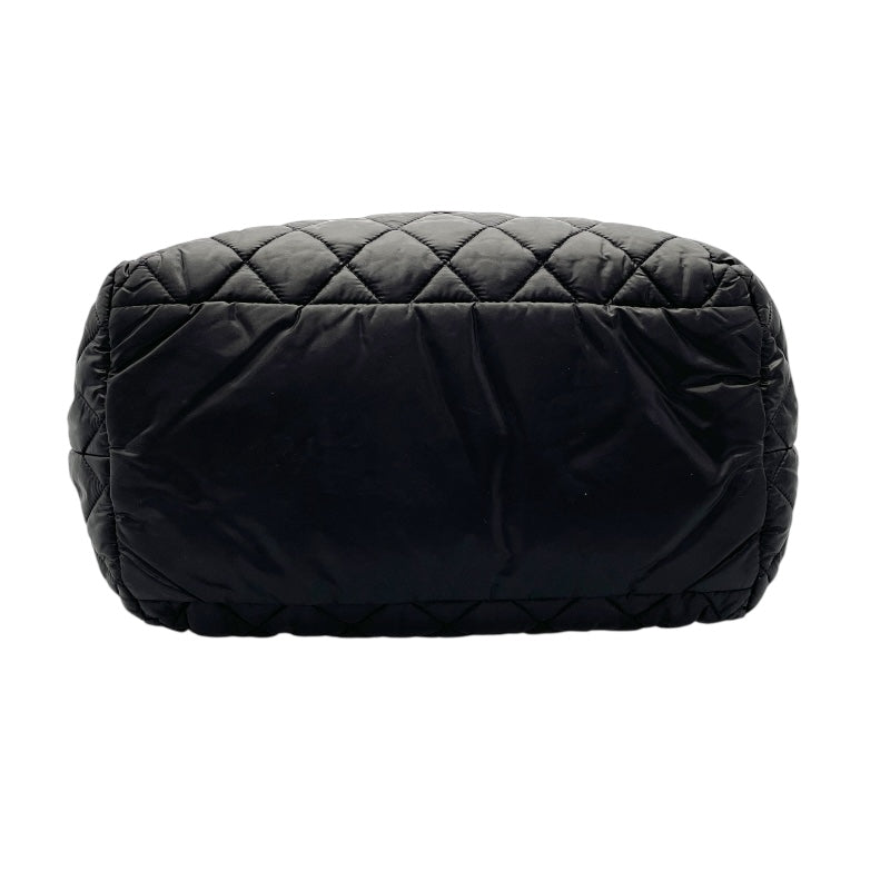 シャネル CHANEL ココクーントートPM A48610　24番台 ブラック×シルバー金具 ナイロン レディース ハンドバッグ