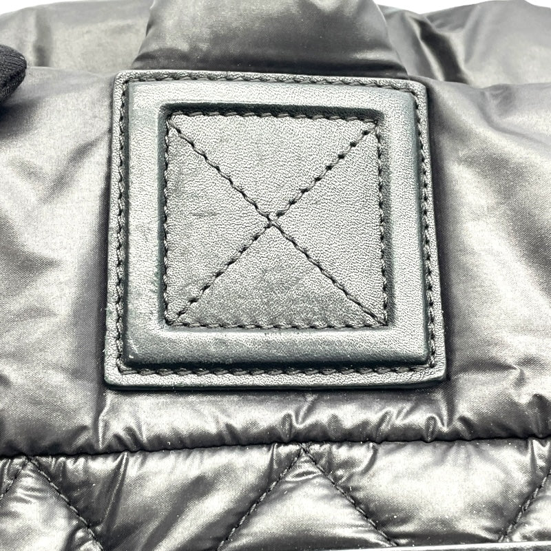 シャネル CHANEL ココクーントートPM A48610　24番台 ブラック×シルバー金具 ナイロン レディース ハンドバッグ