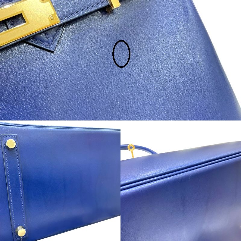 エルメス HERMES バーキン30 U刻印 ブルーサフィール ゴールド金具 タデラクト レディース ハンドバッグ
