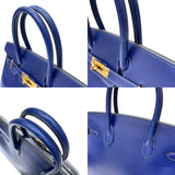 エルメス HERMES バーキン30 U刻印 ブルーサフィール ゴールド金具 タデラクト レディース ハンドバッグ