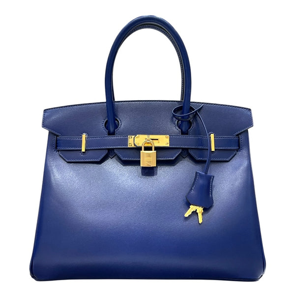 エルメス HERMES バーキン30 U刻印 ブルーサフィール ゴールド金具 タデラクト レディース ハンドバッグ