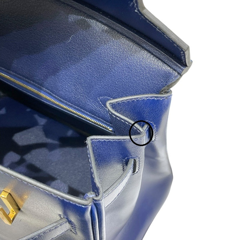 エルメス HERMES バーキン30 U刻印 ブルーサフィール ゴールド金具 タデラクト レディース ハンドバッグ