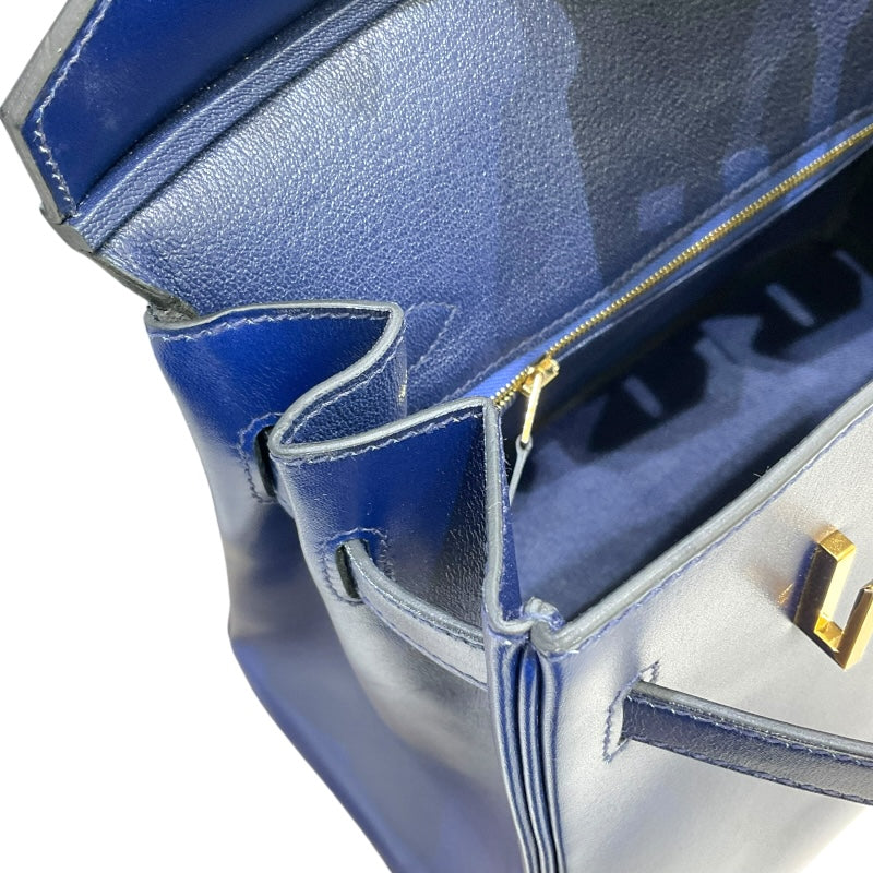 エルメス HERMES バーキン30 U刻印 ブルーサフィール ゴールド金具 タデラクト レディース ハンドバッグ