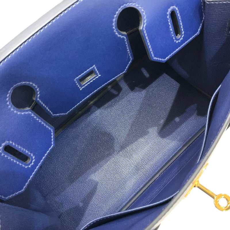 エルメス HERMES バーキン30 U刻印 ブルーサフィール ゴールド金具 タデラクト レディース ハンドバッグ