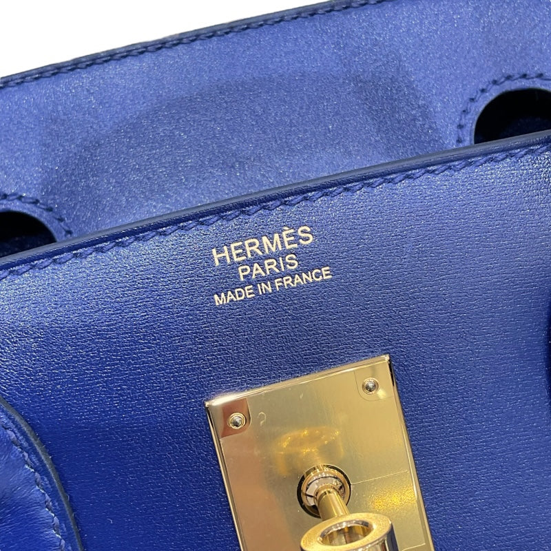 エルメス HERMES バーキン30 U刻印 ブルーサフィール ゴールド金具 タデラクト レディース ハンドバッグ