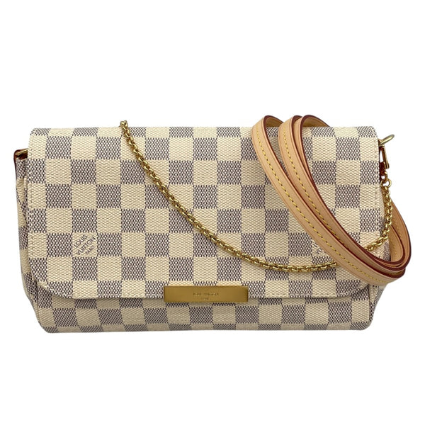 ルイ・ヴィトン LOUIS VUITTON フェイボリットMM N41275 ホワイト ダミエアズール レディース ショルダーバッグ