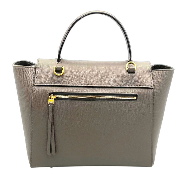 セリーヌ CELINE バルトバッグ ナノ グレー×ゴールド金具 ドラムドカーフ レディース ショルダーバッグ