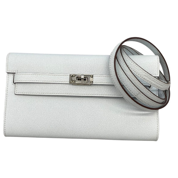 エルメス HERMES ケリーロングトゥ―ゴー B刻印 ブルーブリュム シェーブル レディース ショルダーバッグ