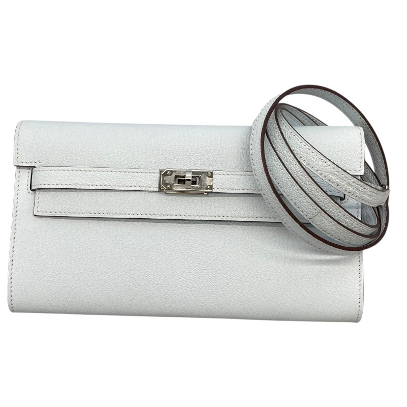 エルメス HERMES ケリーロングトゥ―ゴー B刻印 ブルーブリュム シェーブル レディース ショルダーバッグ