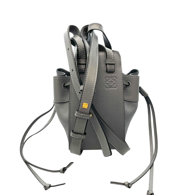 ロエベ LOEWE ハンモック ドローストリングス ミニ 62212 グレー カーフレザー レディース ショルダーバッグ
