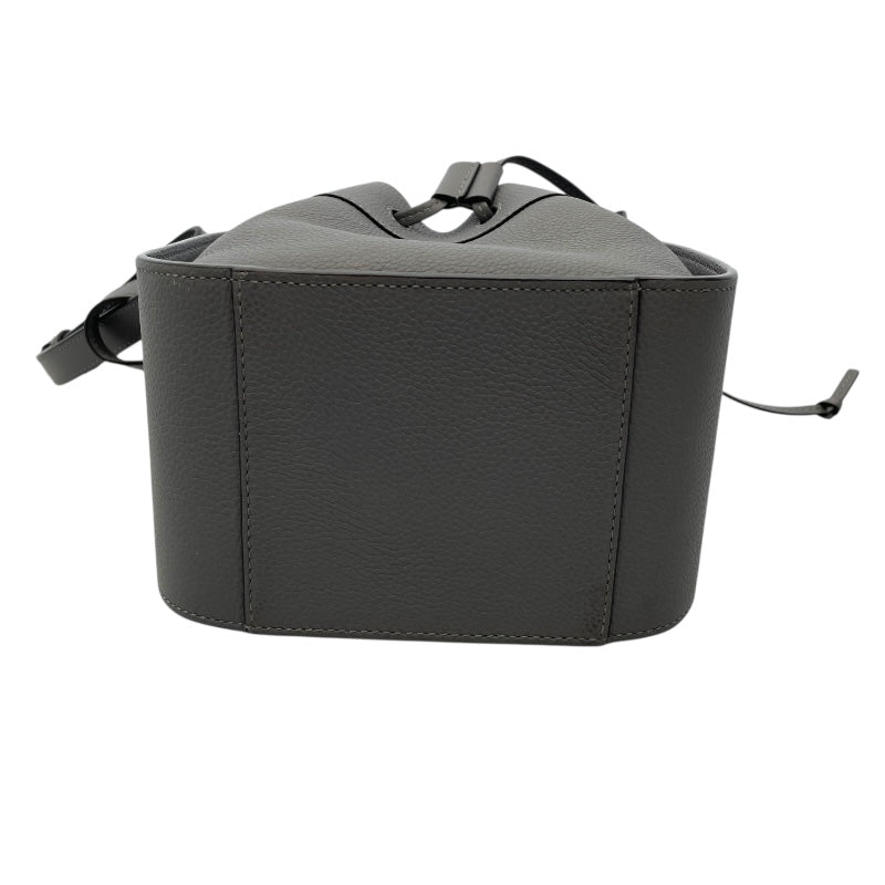 ロエベ LOEWE ハンモック ドローストリングス ミニ 62212 グレー カーフレザー レディース ショルダーバッグ