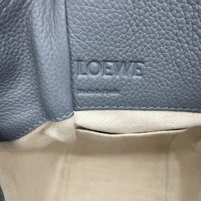 ロエベ LOEWE ハンモック ドローストリングス ミニ 62212 グレー カーフレザー レディース ショルダーバッグ