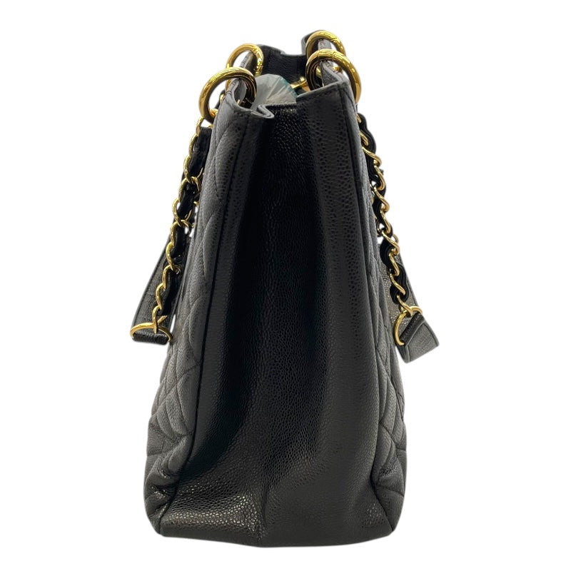 シャネル CHANEL GSTトートバッグ ブラック キャビアスキン レディース トートバッグ