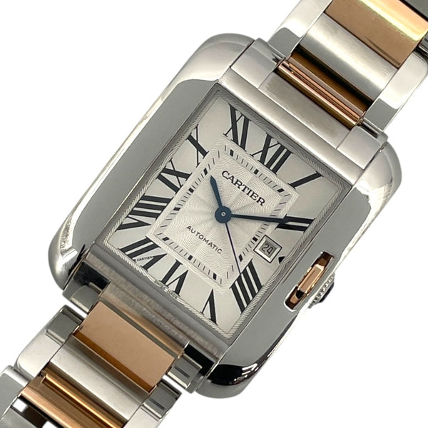 カルティエ Cartier タンク アングレーズ  LM W53100007 シルバー K18PG/SS 自動巻き メンズ 腕時計