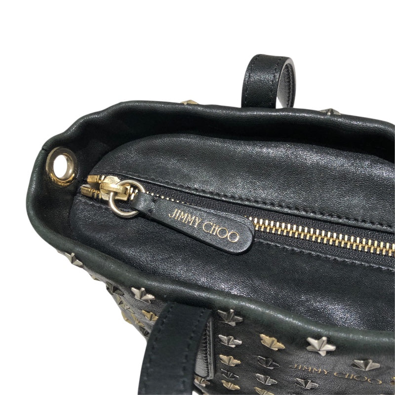 ジミーチュウ JIMMY CHOO ミニサラ ブラック スタッズ・レザー レディース ハンドバッグ