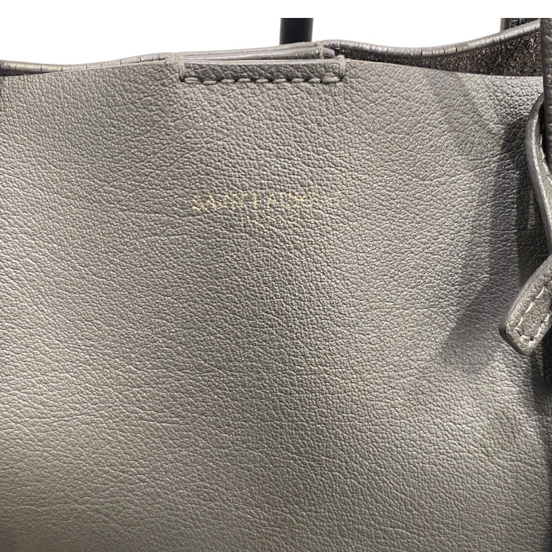 サンローラン SAINT LAURENT トイショッピングトート 600307 グレー レザー ユニセックス トートバッグ