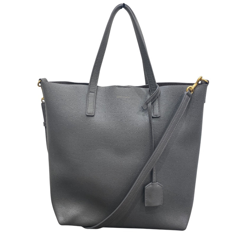 サンローラン SAINT LAURENT トイショッピングトート 600307 グレー レザー ユニセックス トートバッグ