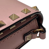 ヴァレンティノ VALENTINO ロックスタッズ ショルダーバッグ ピンク レザー SV金具 レディース ショルダーバッグ