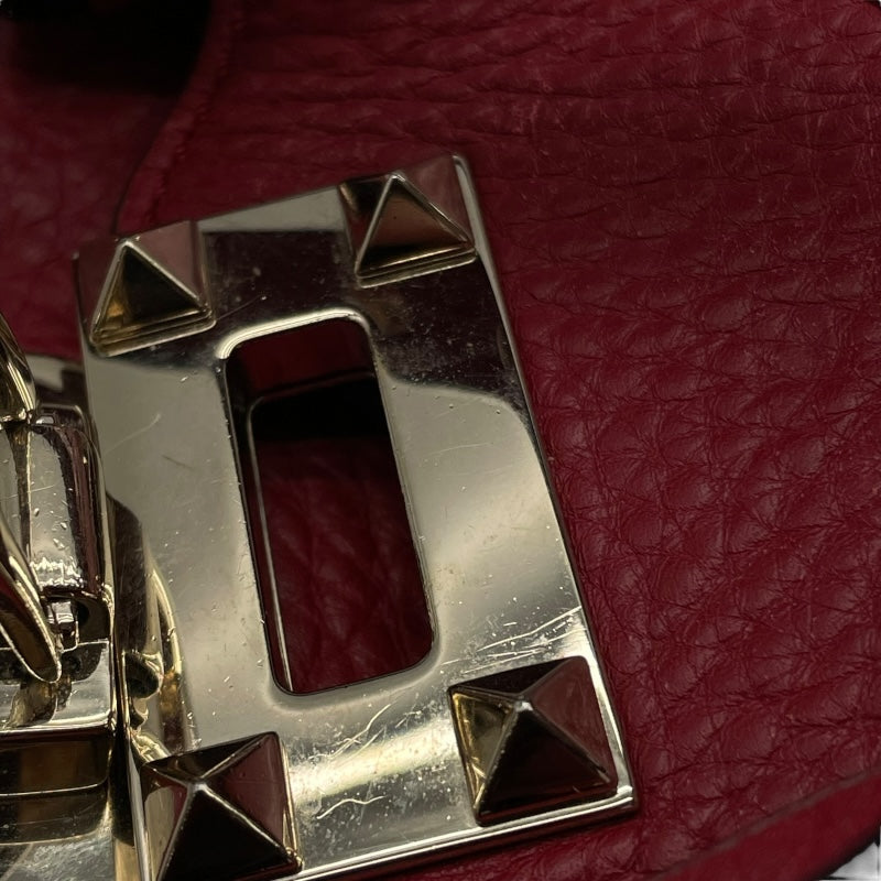 ヴァレンティノ VALENTINO ロックスタッズ ショルダーバッグ ピンク レザー SV金具 レディース ショルダーバッグ