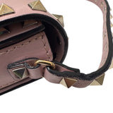 ヴァレンティノ VALENTINO ロックスタッズ ショルダーバッグ ピンク レザー SV金具 レディース ショルダーバッグ