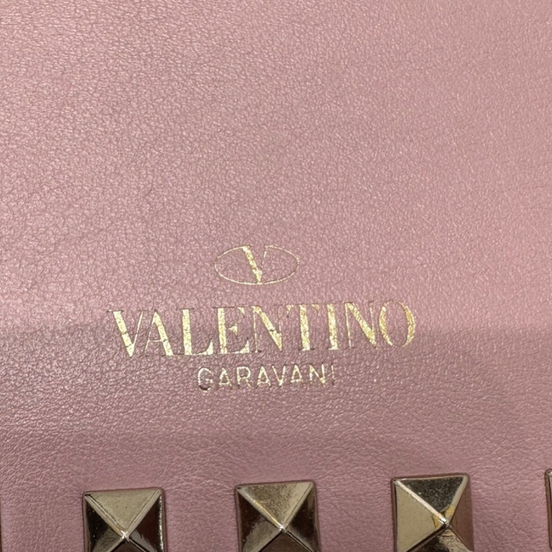 ヴァレンティノ VALENTINO ロックスタッズ ショルダーバッグ ピンク レザー SV金具 レディース ショルダーバッグ