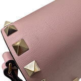 ヴァレンティノ VALENTINO ロックスタッズ ショルダーバッグ ピンク レザー SV金具 レディース ショルダーバッグ