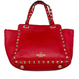 ヴァレンティノ VALENTINO ロックスタッズ ショルダーバッグ ピンク レザー SV金具 レディース ショルダーバッグ