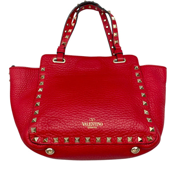 ヴァレンティノ VALENTINO ロックスタッズ ショルダーバッグ ピンク レザー SV金具 レディース ショルダーバッグ