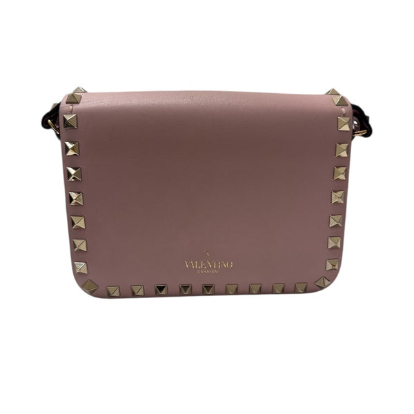 ヴァレンティノ VALENTINO ロックスタッズ ショルダーバッグ ピンク レザー SV金具 レディース ショルダーバッグ