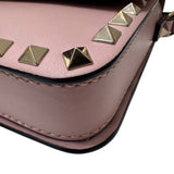ヴァレンティノ VALENTINO ロックスタッズ ショルダーバッグ ピンク レザー SV金具 レディース ショルダーバッグ
