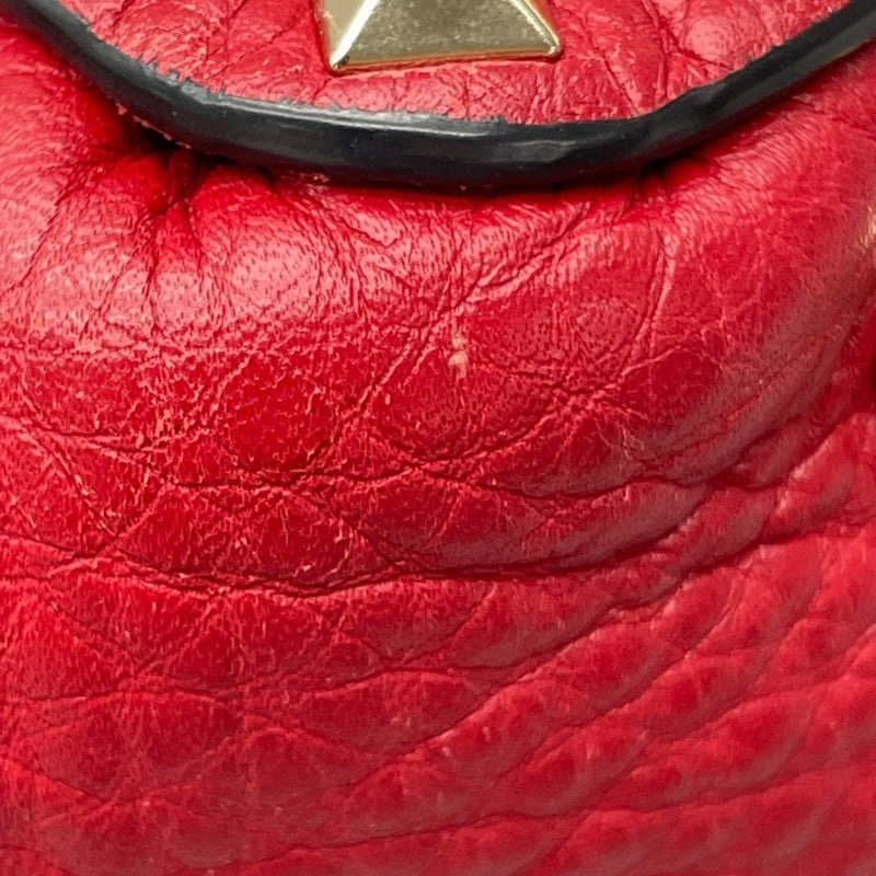 ヴァレンティノ VALENTINO ロックスタッズ ショルダーバッグ ピンク レザー SV金具 レディース ショルダーバッグ