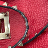 ヴァレンティノ VALENTINO ロックスタッズ ショルダーバッグ ピンク レザー SV金具 レディース ショルダーバッグ