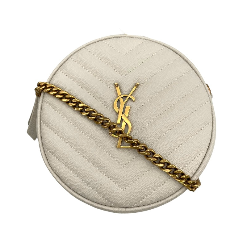 サンローラン SAINT LAURENT ヴィニル チェーンショルダーバッグ 610436 アイボリー レザー レディース ショルダーバッグ