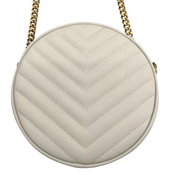 サンローラン SAINT LAURENT ヴィニル チェーンショルダーバッグ 610436 アイボリー レザー レディース ショルダーバッグ