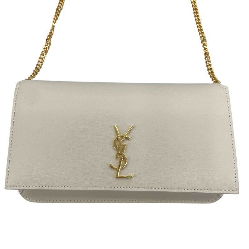 サンローラン SAINT LAURENT フォンショルダー 635095 ホワイト レザー レディース ショルダーバッグ