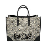 エム・シー・エム MCM ミュンヘントートバッグ グレー モノグラムジャガード レディース トートバッグ