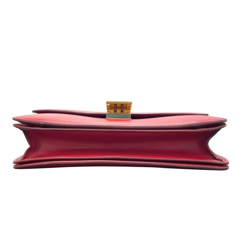 セリーヌ CELINE クラシックボックス レッド ゴールド金具 レザー レディース ショルダーバッグ