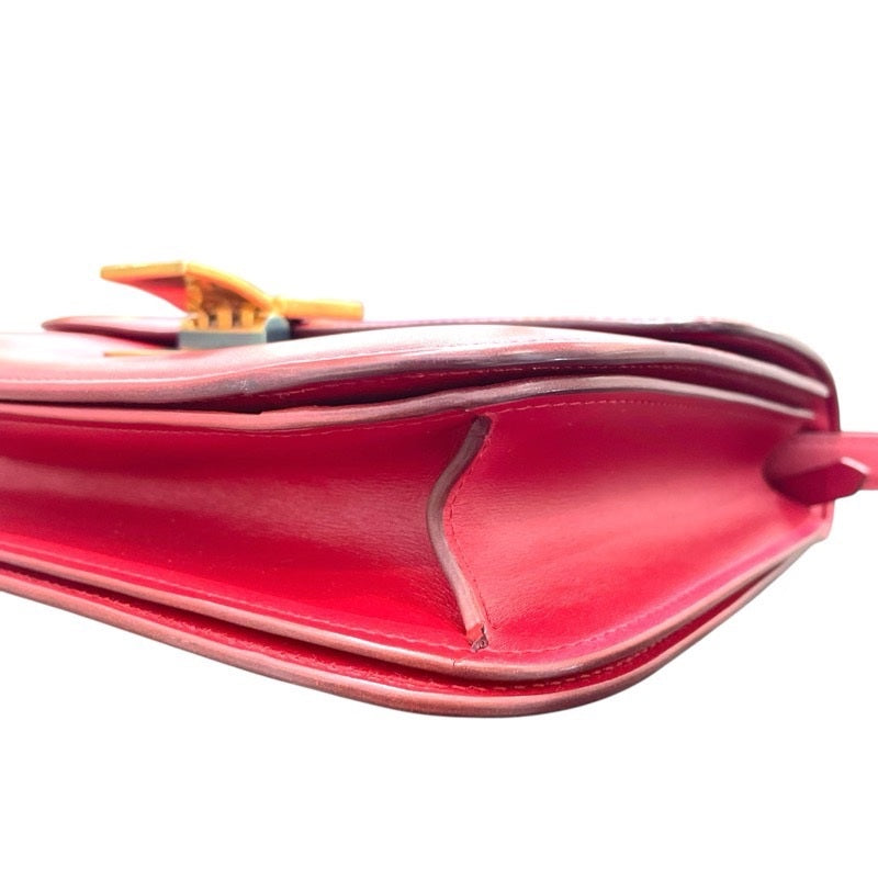 セリーヌ CELINE クラシックボックス レッド ゴールド金具 レザー レディース ショルダーバッグ
