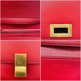 セリーヌ CELINE クラシックボックス レッド ゴールド金具 レザー レディース ショルダーバッグ