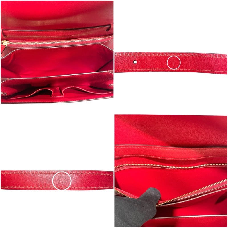 セリーヌ CELINE クラシックボックス レッド ゴールド金具 レザー レディース ショルダーバッグ