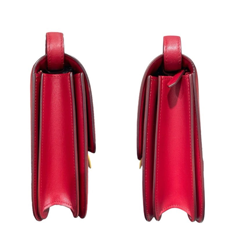 セリーヌ CELINE クラシックボックス レッド ゴールド金具 レザー レディース ショルダーバッグ