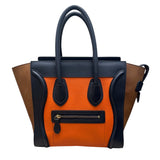 セリーヌ CELINE ラゲージマイクロショッパー オレンジ・ネイビー レザー レディース ハンドバッグ