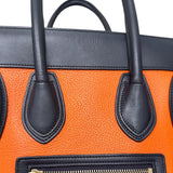 セリーヌ CELINE ラゲージマイクロショッパー オレンジ・ネイビー レザー レディース ハンドバッグ