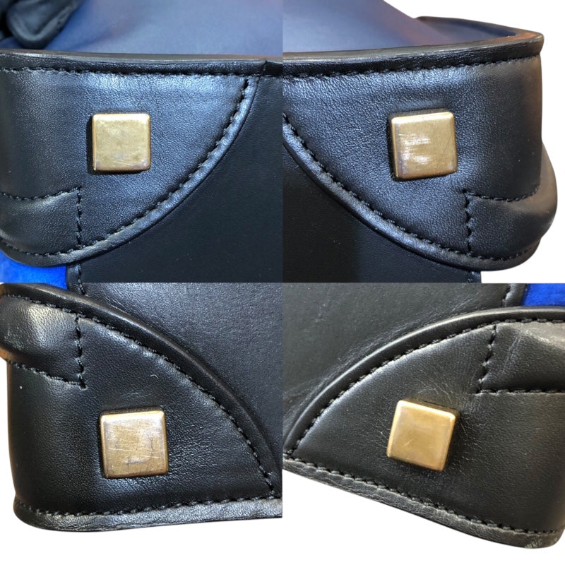 セリーヌ CELINE ラゲージマイクロショッパー 167793 ブルー レザー メンズ ハンドバッグ