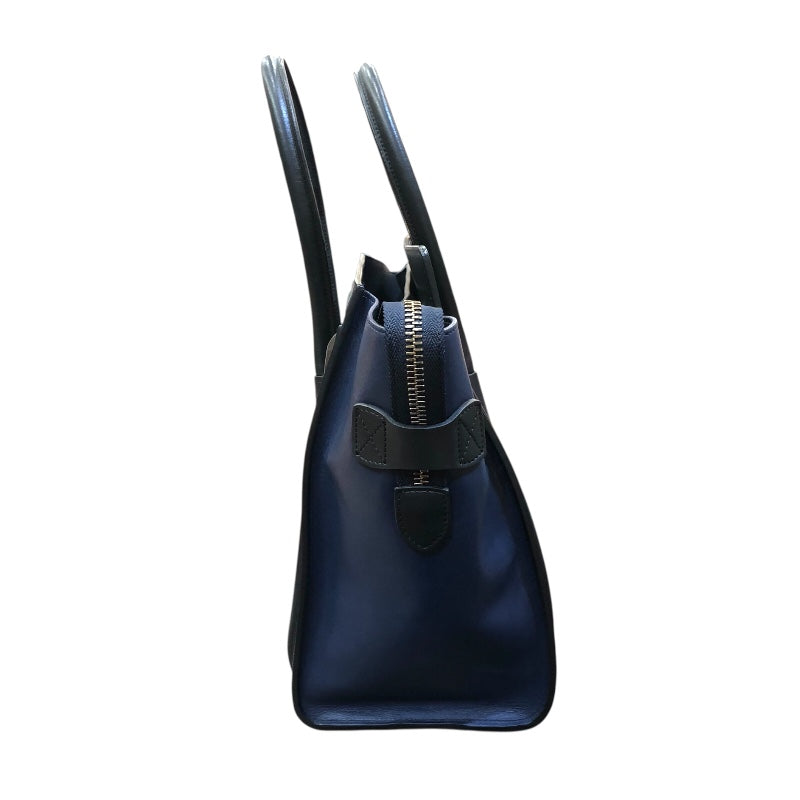 セリーヌ CELINE ラゲージマイクロショッパー 167793 ブルー レザー メンズ ハンドバッグ